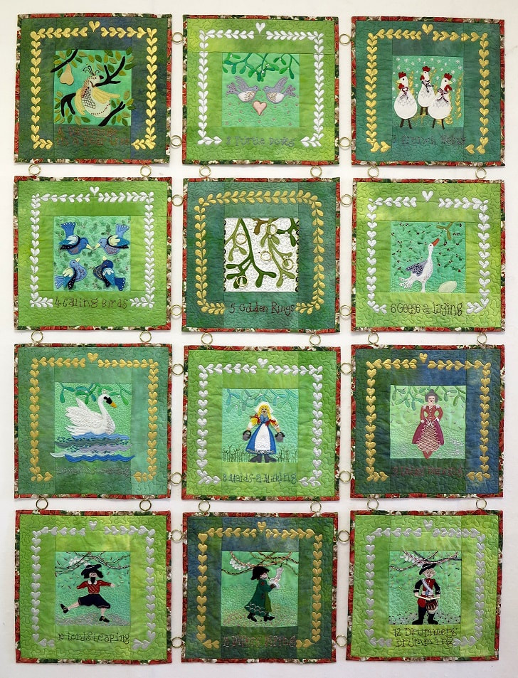 12 Days of Christmas block of the month project by Claire Passmore and Midsomer Quilting