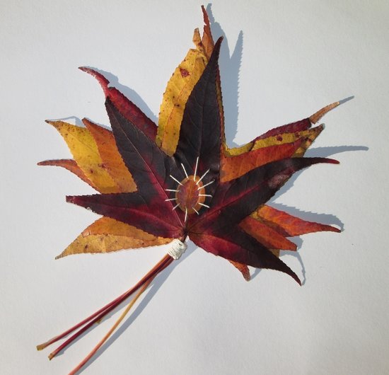 Stitched leaf pile by Claire Passmore