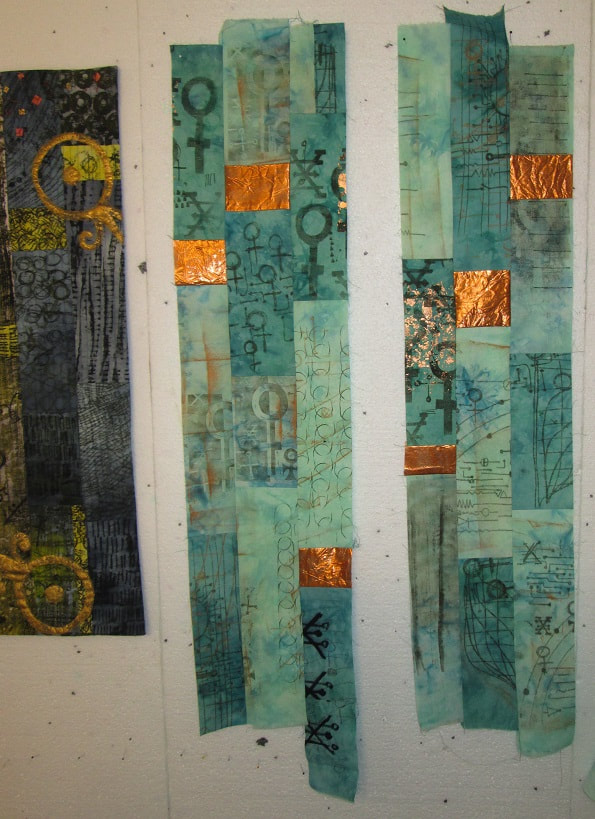 The beginnings of a copper quilt by Claire Passmore