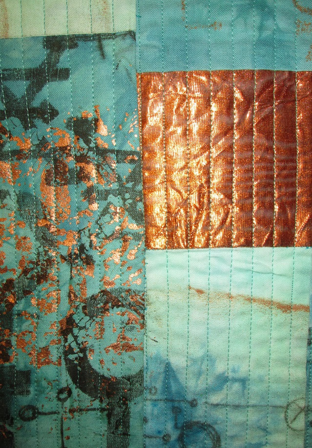 Verdigris fabric dyed and printed by Claire Passmore