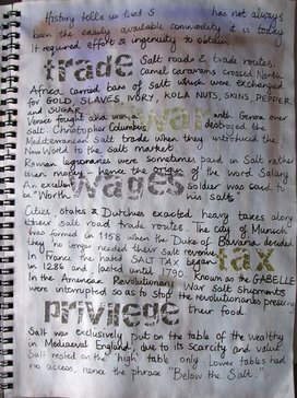 Sketchbook pages about salt by Claire Passmore
